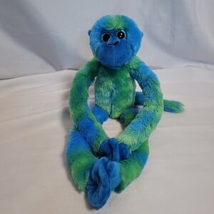 The Petting Zoo Blue/Green Long Legged Hugging Monkey Plush Stuffed Animal 18"